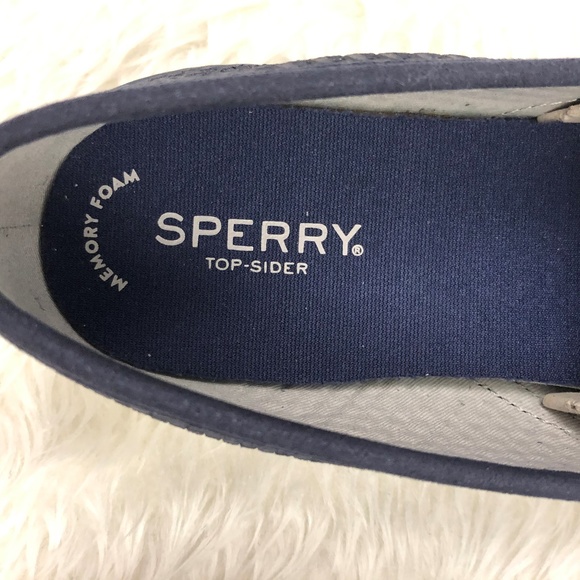 Sperry Top Side Seaside Emaboss Suede Navy US 10 - Picture 7 of 8